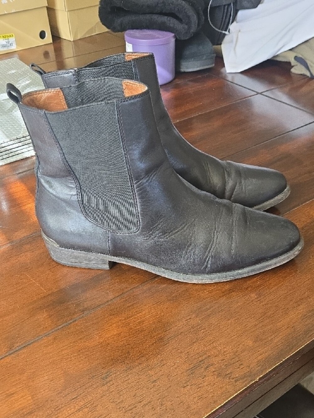 COACH womans Black Leather Chelsea Boots. Sz 10M. - Picture 4 of 11